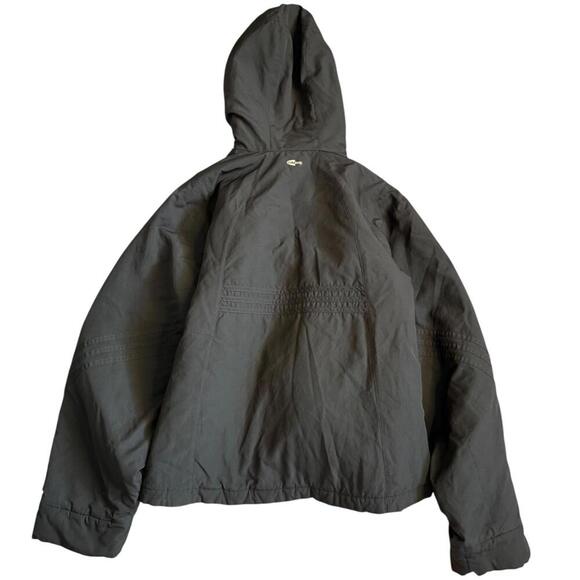 Adidas Vintage Black Quilted Hooded Jacket XL Blue Zip 2000s Y2K Streetwear - Picture 4 of 8